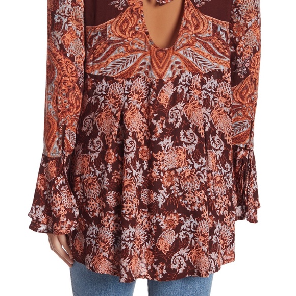 FREE PEOPLE Lady Luck Print Open Back Tunic - Picture 6 of 6